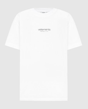 Vetements Белая футболка с фактурным логотипом UE64TR150Wm