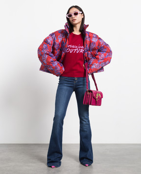 Versace Jeans Couture Бордовий джемпер з вишивкою логотипу 73HAFM02CM14N