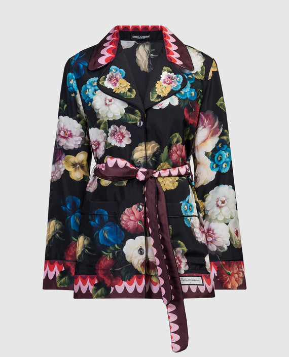 Shirt made of silk in a floral print