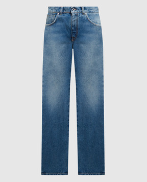 Off-White Сині джинси кльош з ефектом потертості OWYA047F23DEN001