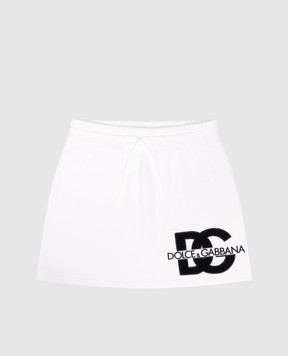 Dolce&Gabbana Детская белая юбка с фактурным логотипом. L5JIA2G7L4J812+