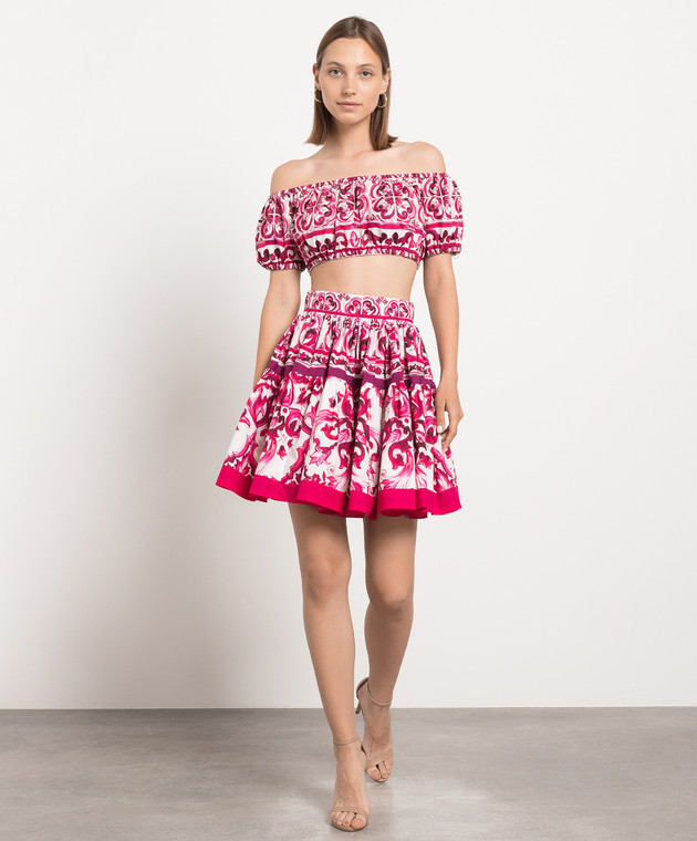 Dolce&Gabbana Pink skirt in Majolica print F4CB1THH5DV image 2