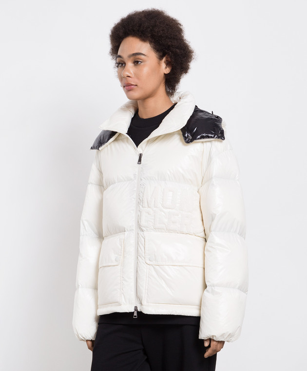 Moncler - Белый пуховик Abbaye с логотипом 1A000395963V купить в