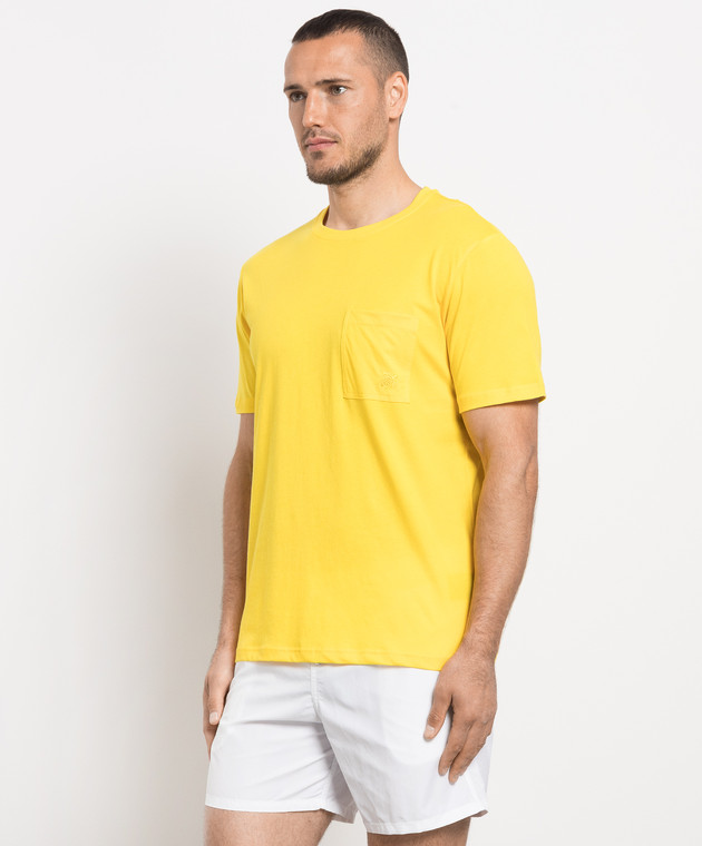 Vilebrequin Yellow Mineral Dye t-shirt with logo embroidery TUSU0P00 image 3