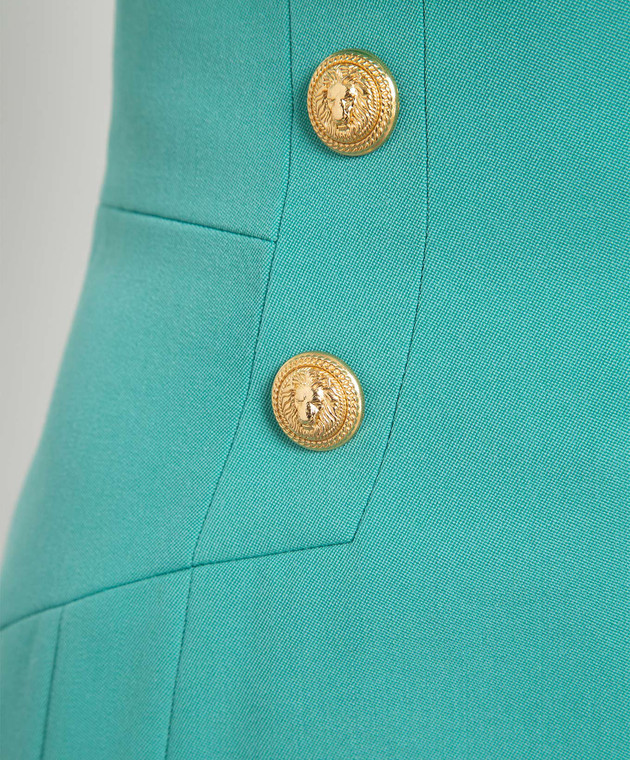 Balmain Green wool skirt with branded rivets AF1LB810WB05 изображение 5