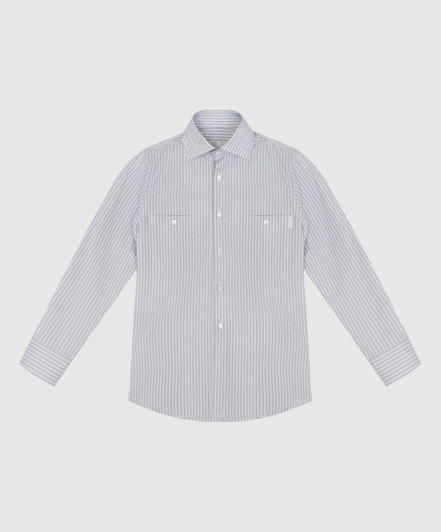Stefano Ricci Children's gray striped shirt YC003198LJ1705