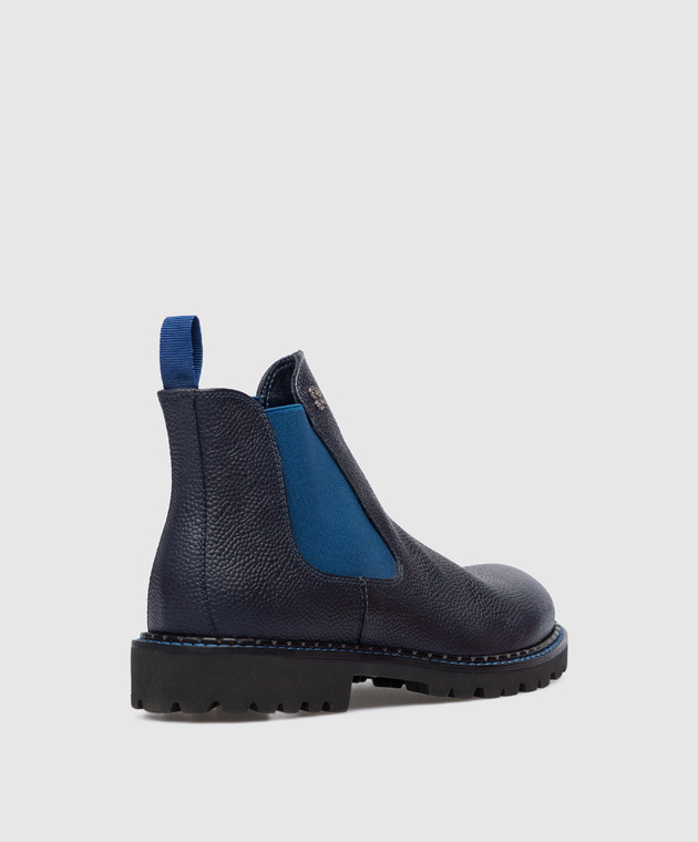 Stefano Ricci Children's leather blue Chelsea boots YRU10G868RC image 3