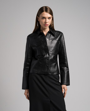 Helmut Lang Чорна шкіряна сорочка N06HW507