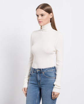Wolford Белый гольф в рубчик из шерсти 52769