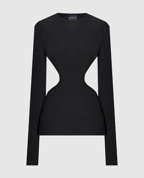Balenciaga Черная блуза с фигурным вырезом 768079TPV09