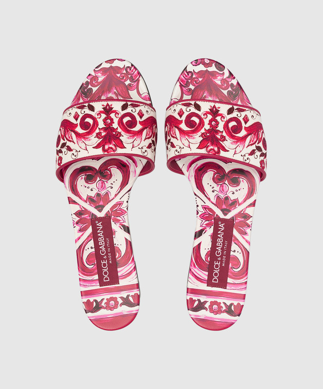 Dolce&Gabbana Pink flip flops in Majolica print CQ0571AP036 image 4