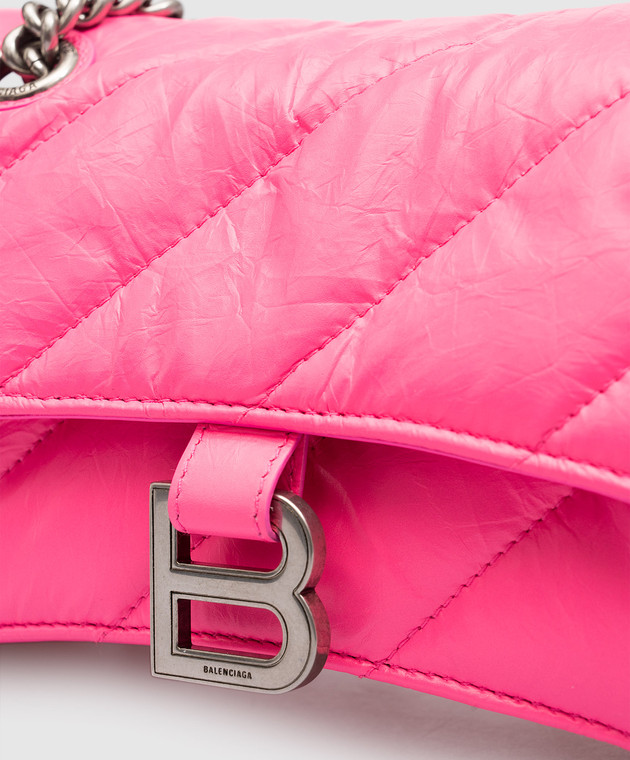 Balenciaga Crush pink logo leather messenger bag 7163512AABD image 5
