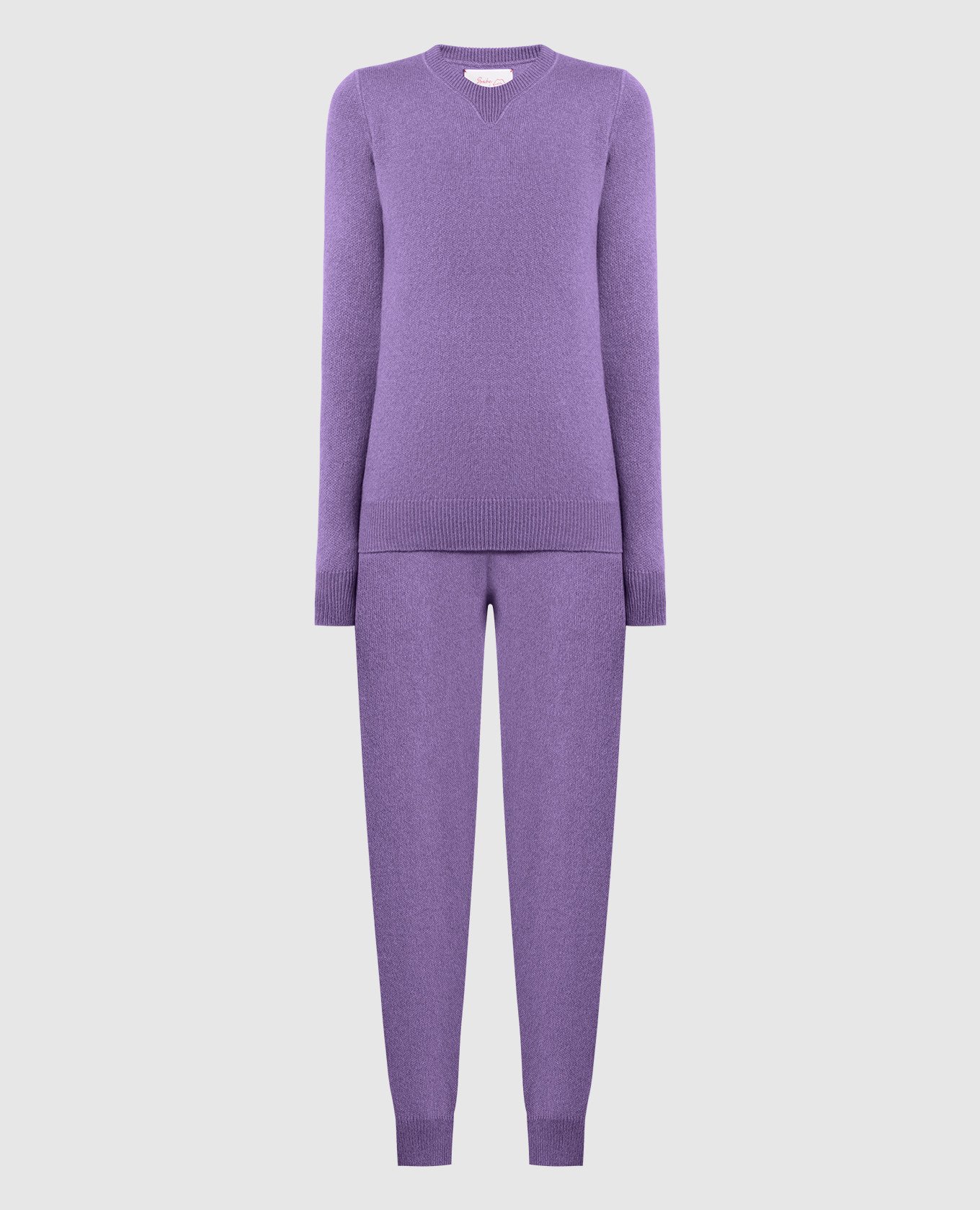 Purple cashmere jumper and joggers suit