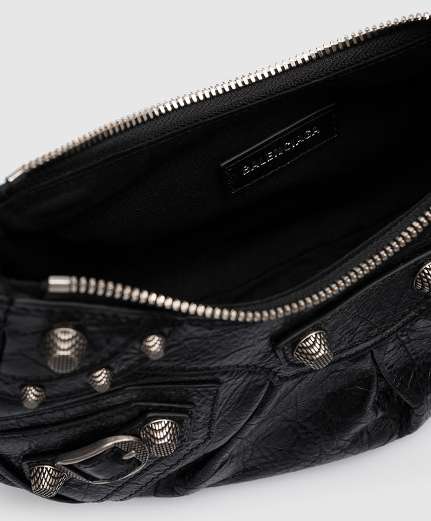 Balenciaga Черная кожаная сумка-хобо LE CAGOLE XS 6713091VG9Y изображение 4
