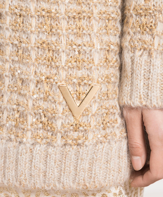 Valentino Beige sweater with lurex 2B3KC42X7P4 изображение 5