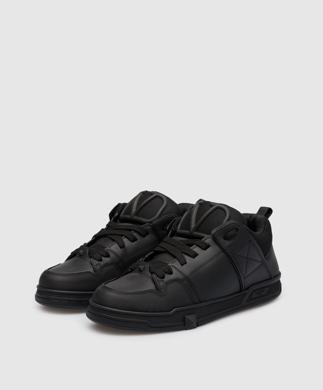 Valentino VLogo Signature Black Leather Sneakers 2Y2S0F89YPB изображение 2