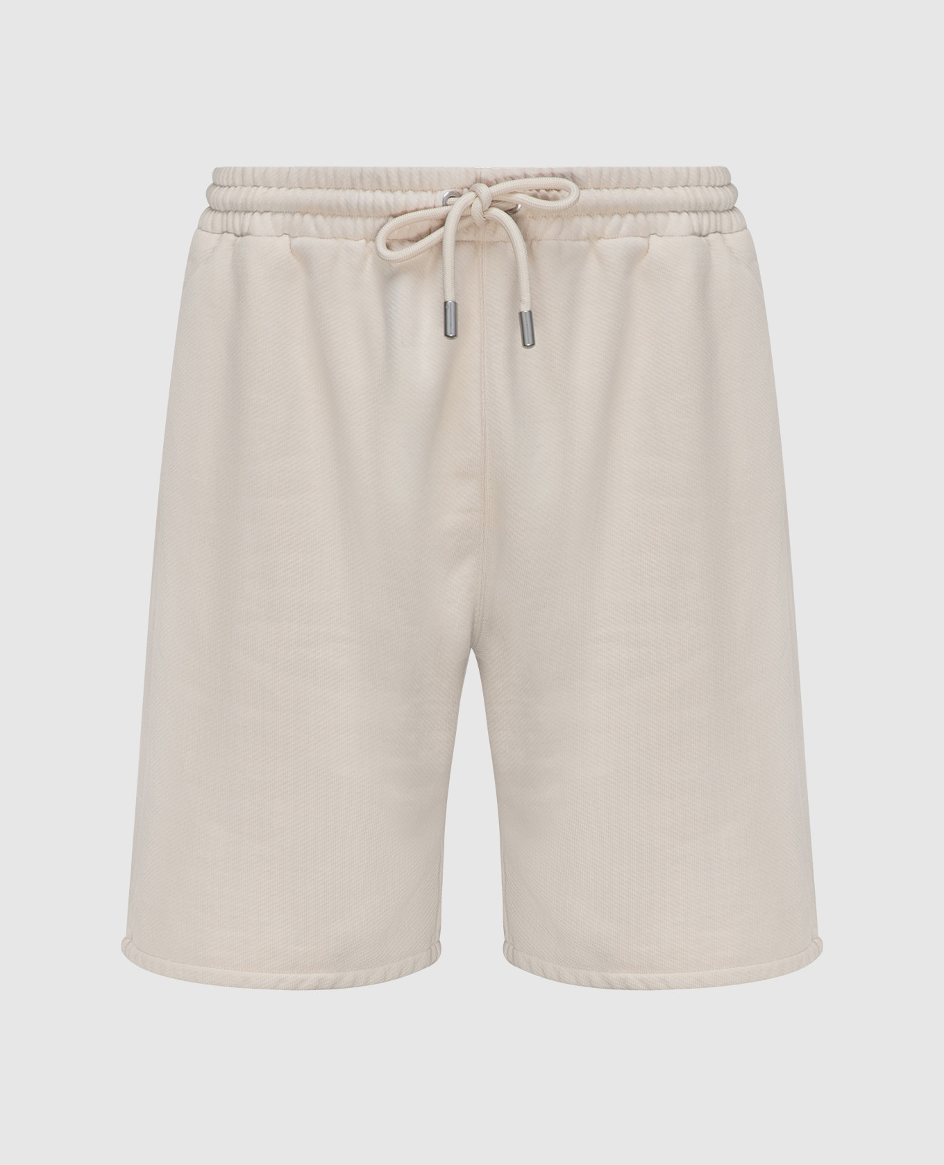 Beige shorts with logo embroidery