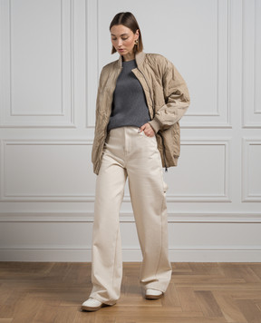 Max Mara Бежеві джинси SEGNAL з патчем логотипа SEGNALE