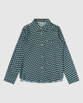Loro Piana Детская рубашка в геометрический узор F1FAI6956