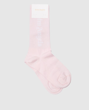 Palm Angels Детские розовые носки с логотипом PGRA005C99KNI005