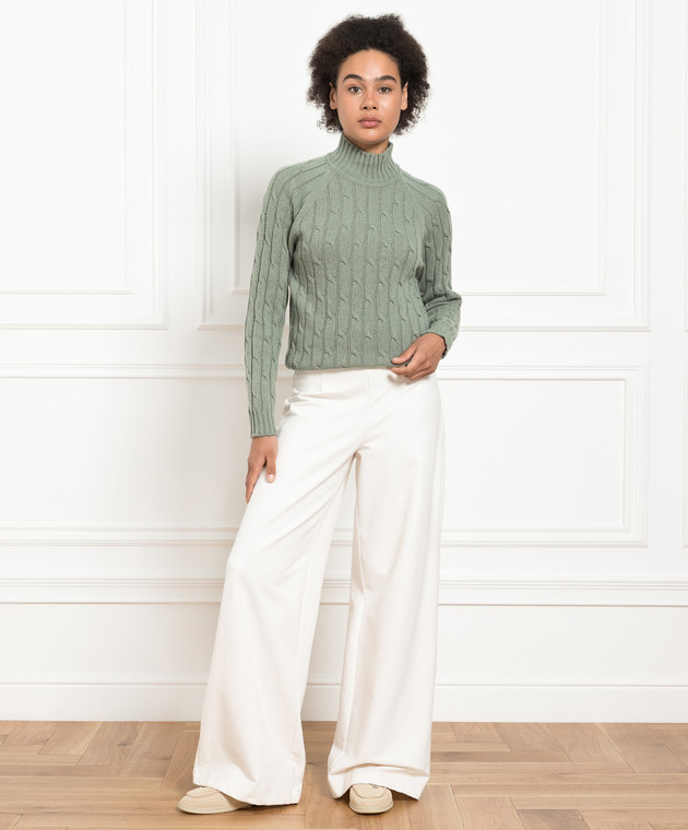 Babe Pay Pls Green sweater made of cashmere in a textured pattern MD9701305341TR image 2