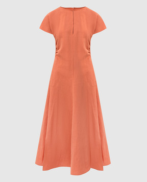 Jil Sander Оранжевое платье с драпировкой и разрезами JSPU500002WU253000
