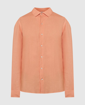 Agnona Оранжевая рубашка из льна TD07U1YU3023