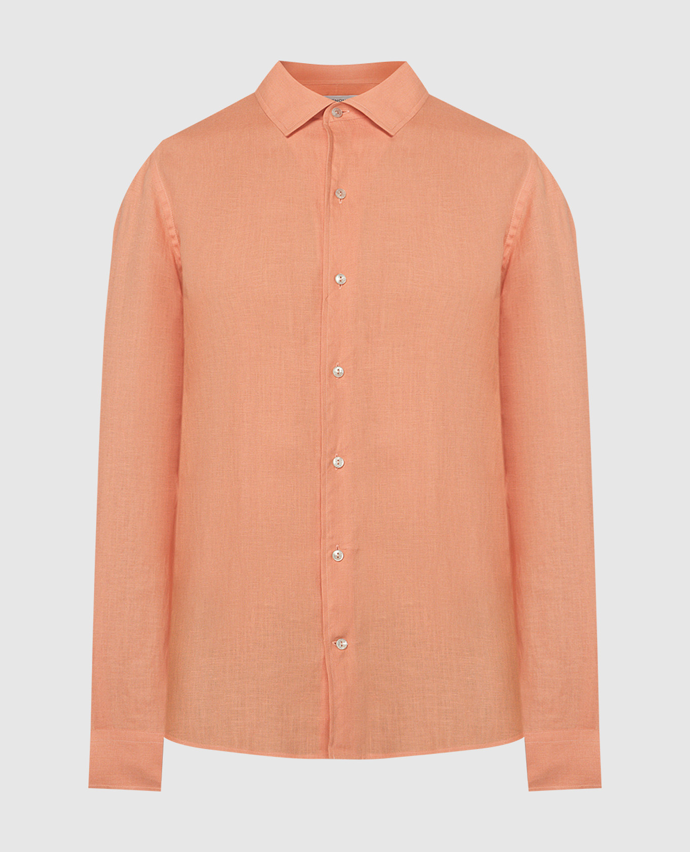 Оранжевая рубашка из льна