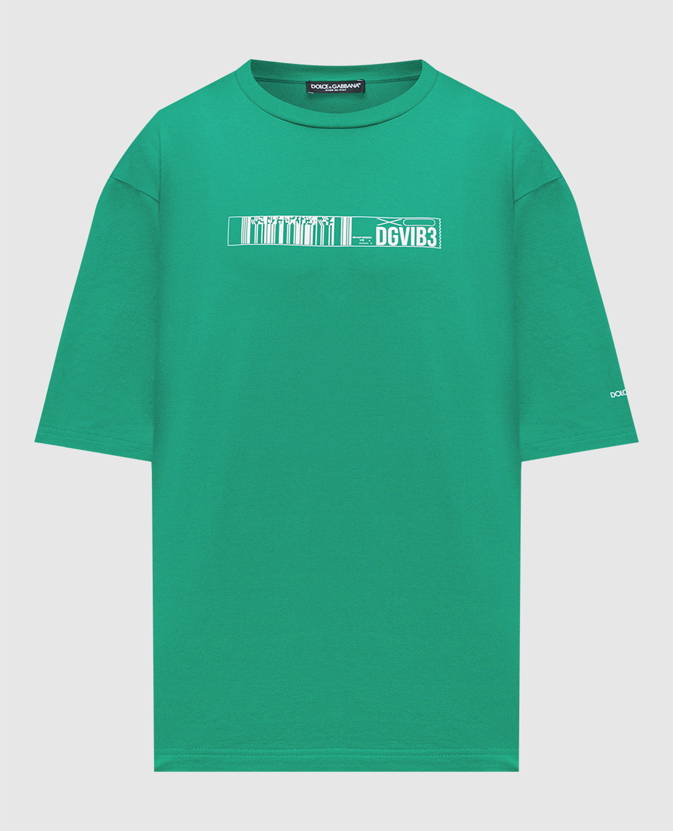 Зеленая футболка с принтом DGVIB3