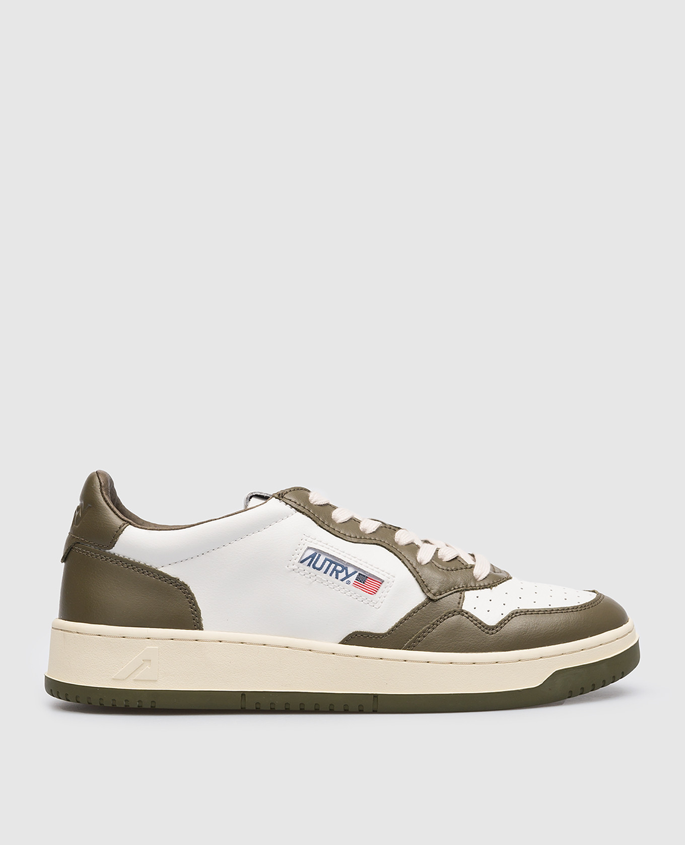 

Зеленые кожаные кроссовки с логотипом, Зеленый, Кроссовки