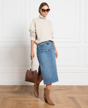 John Smedley Бежевий светр Fairlie з вовни та кашеміру FAIRLIE