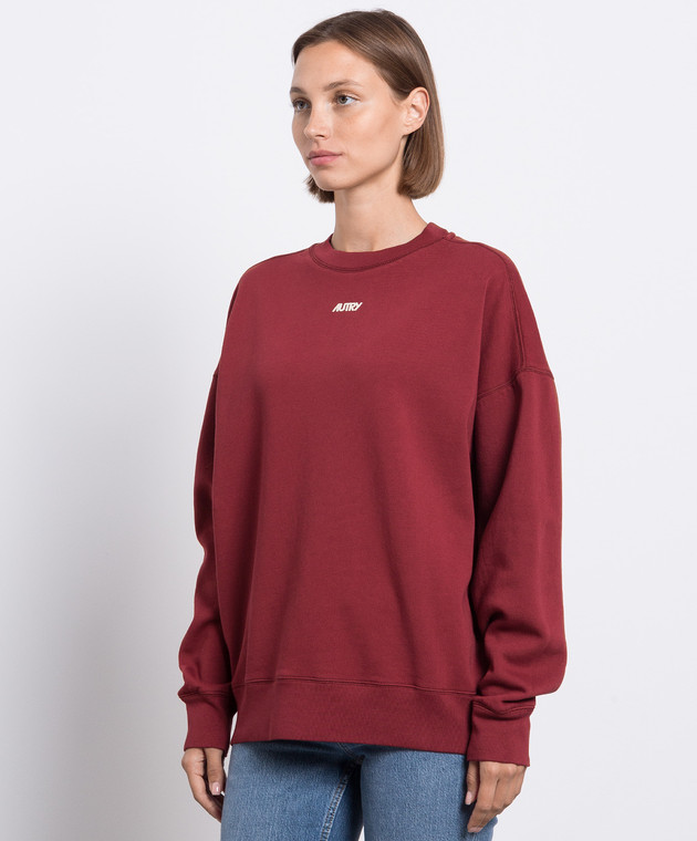 AUTRY Red sweatshirt with logo A23ISWBW416S image 3