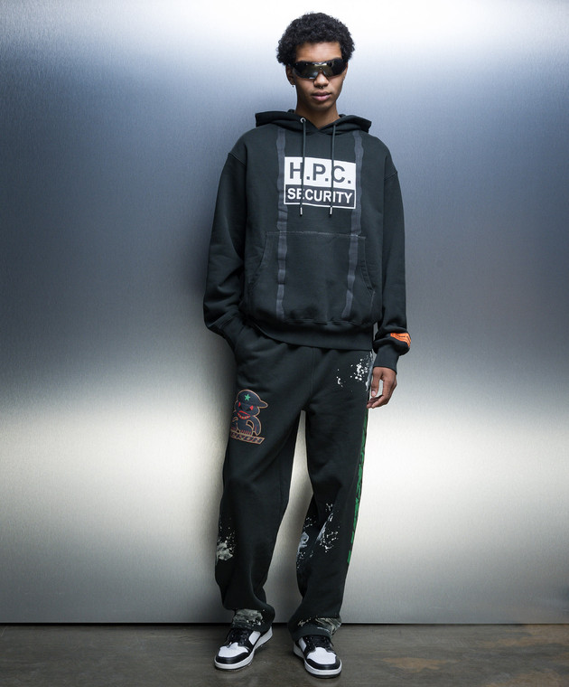 Heron Preston Зеленые худи с принтом HPC Security HMBB024F23JER009 изображение 2