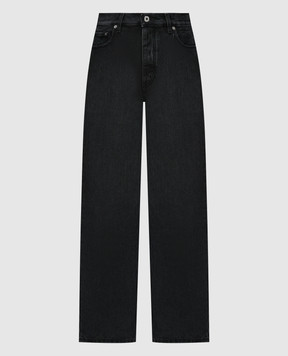 Off-White Чорні джинси з ефектом потертості OMYA175C99DEN001