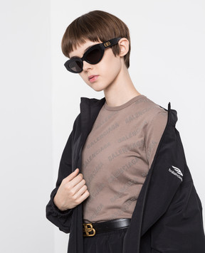 Balenciaga Черные солнцезащитные очки Rive Gauche с эффектом потертости 703435T0001