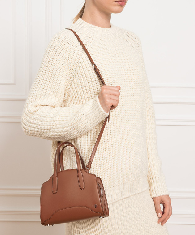 Loro Piana - Коричневая кожаная сумка мини Sesia Micro FAM5708