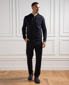 Stefano Ricci Синяя спортивная кофта с логотипом K808919FCRT23370