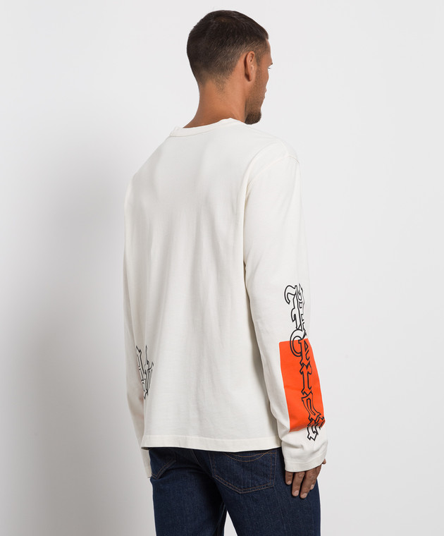 Heron Preston - Лонгслив молочного цвета с принтом в готическом