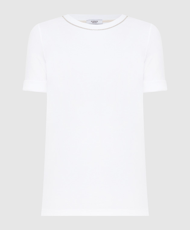 Peserico Біла футболка з ланцюжками S06840J005669