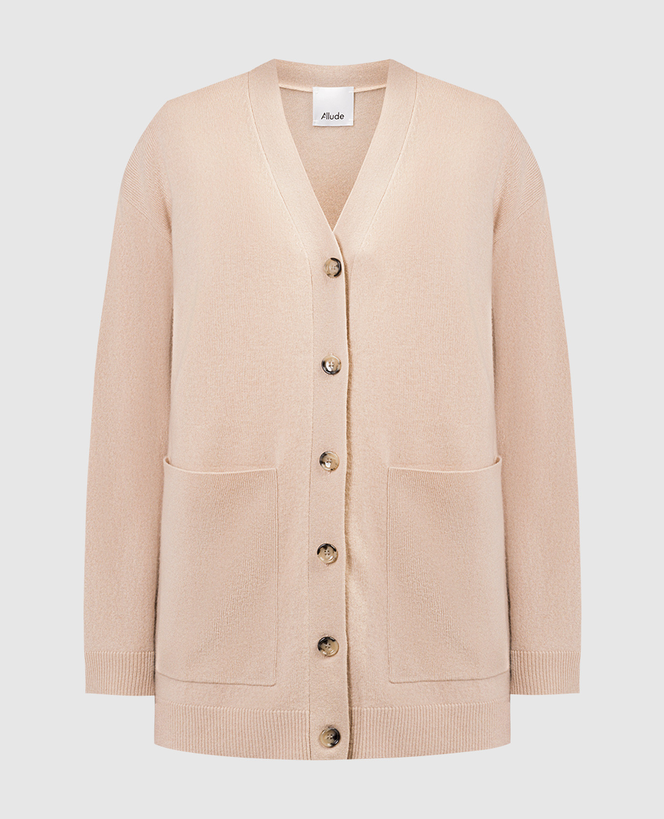 Beige wool and cashmere cardigan