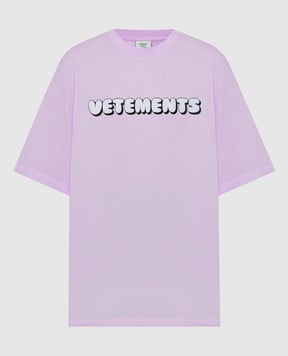 Vetements Фиолетовая футболка с принтом логотипа UE64TR220P