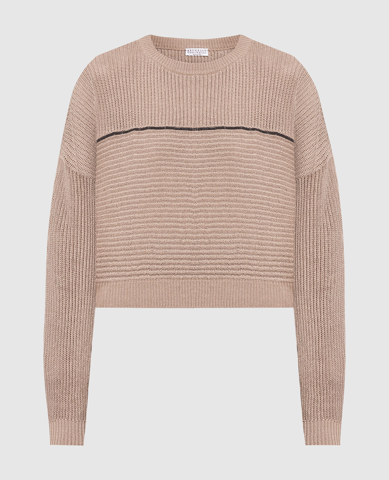 Brown sweater with monil chain