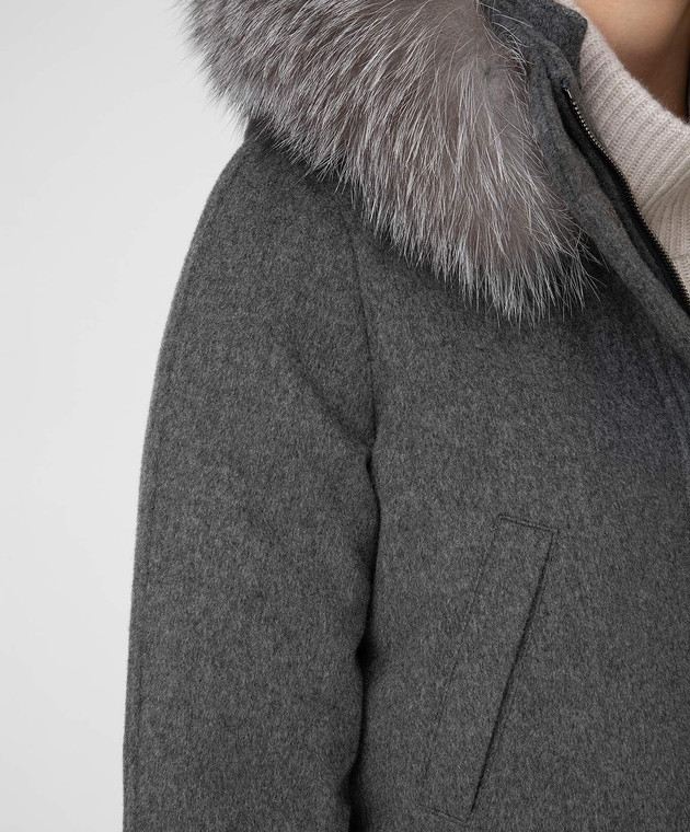 Loro Piana Серая парка из кашемира с мехом лисы FAF8086 изображение 5