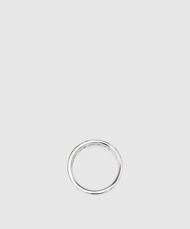 Off-White Сріблястий перстень з фактурним логотипом OMOC057S23MET001 зображення 4
