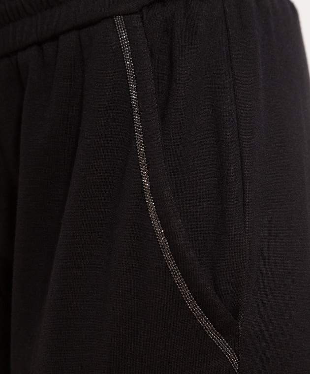 Brunello Cucinelli Black sweatpants with a monil chain MD828SB899 изображение 5