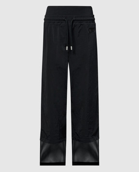 Off-White Черные брюки с вышивкой логотипа монограммы. OWVG073S24FAB001