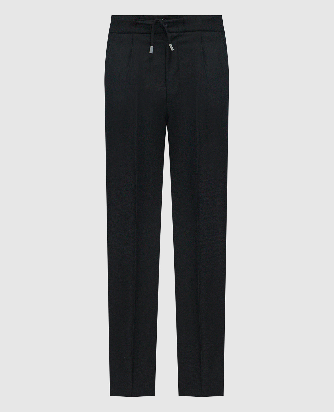 Black wool and cashmere trousers