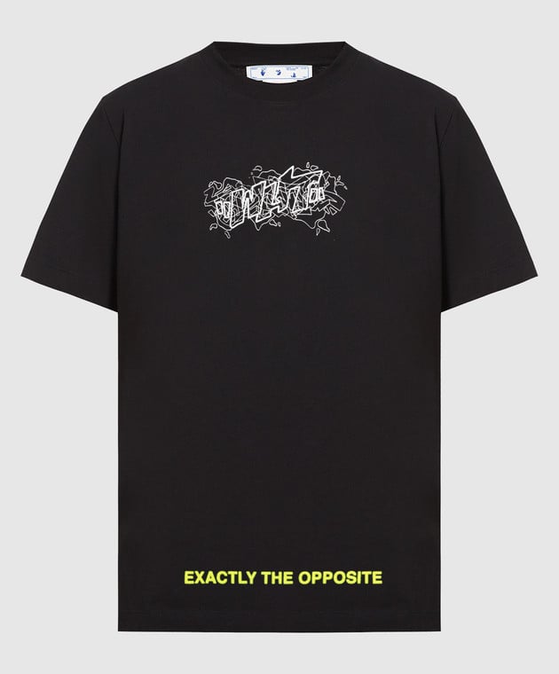 Off-White - Black t-shirt with contrasting logo OMAA027S23JER010 - buy ...