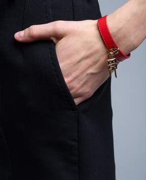 Givenchy Червоний шкіряний браслет Mini Lock з підвіскою- BF20GHF047