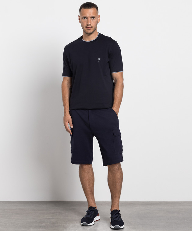 Brunello Cucinelli Синяя футболка с логотипом M0T717427G изображение 2